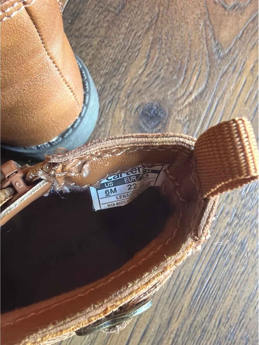Carter's Toddler Girls Brown Ankle Boots with Heart Buckle Detail Size 6M